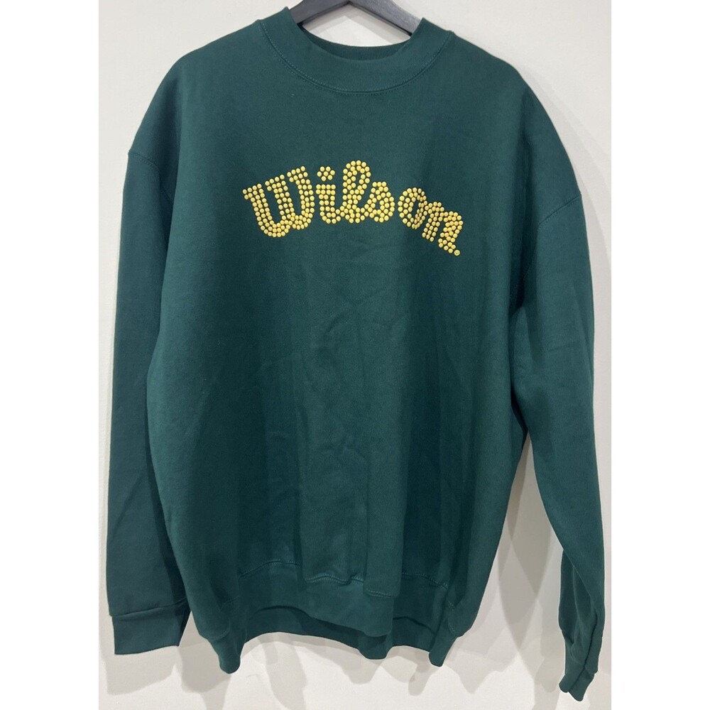 Vintage 90s Wilson Tennis Sweatshirt Crewneck Sweater Pullover Green Size 2X